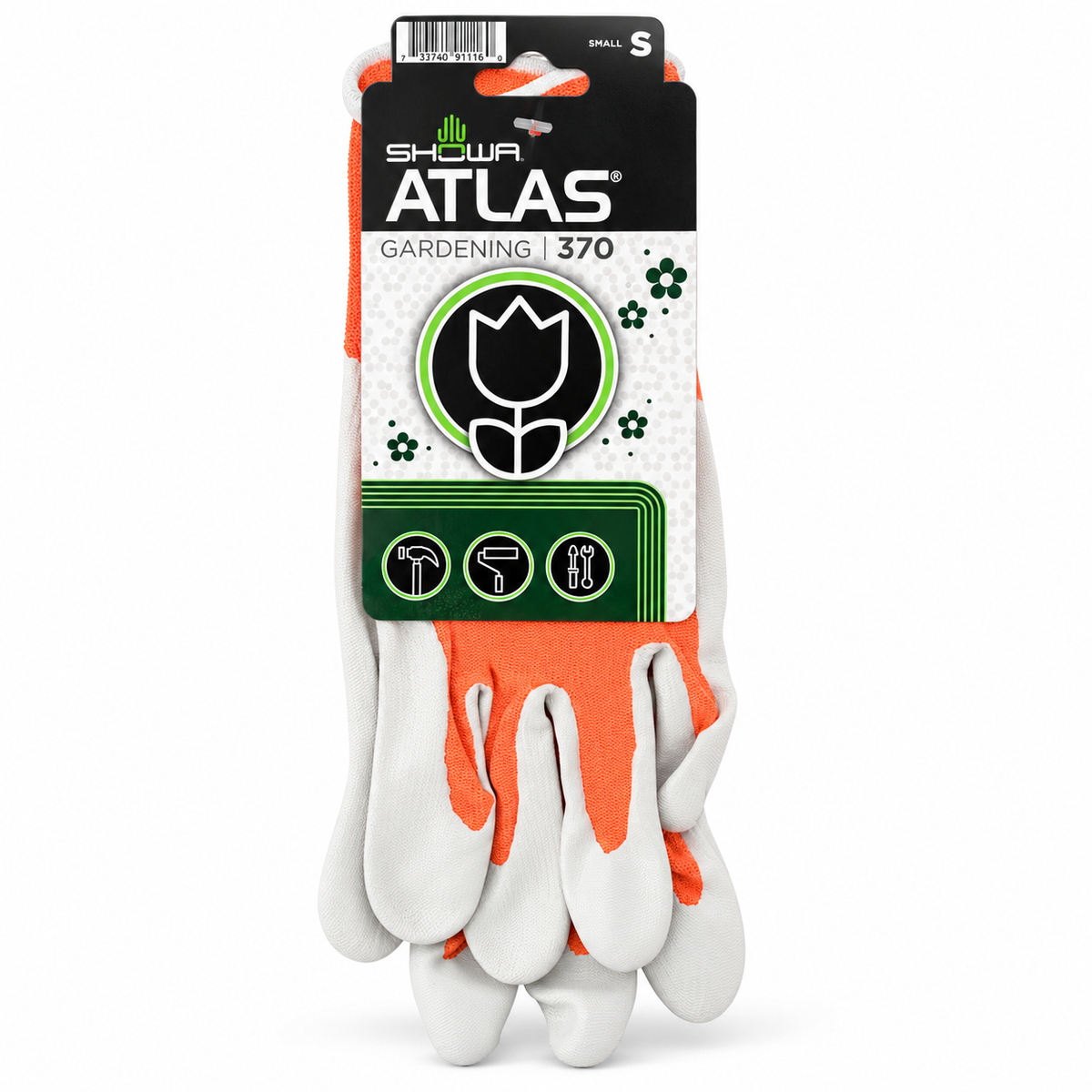SHOWA Atlas 370 gardening gloves - Small / Orange