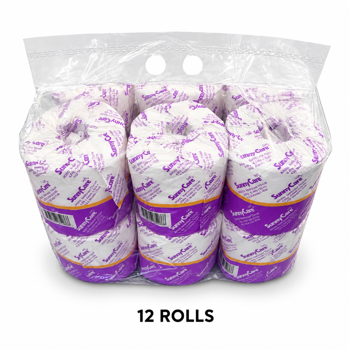 SunnyCare 5602 12-roll toilet paper pack, angled view