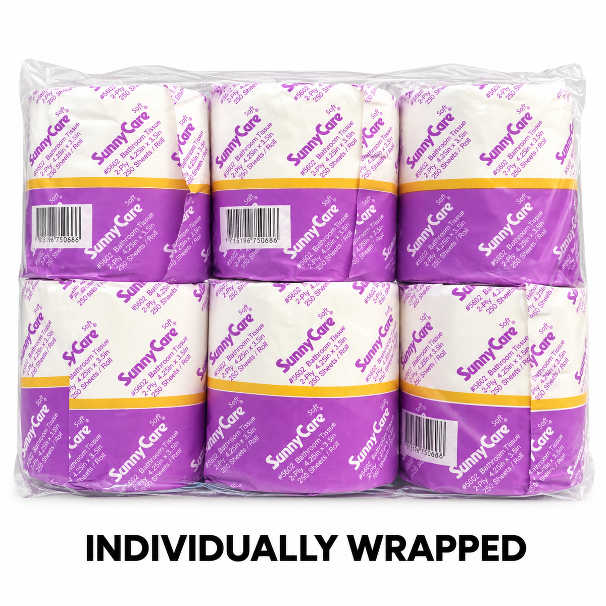 SunnyCare 5602 individually wrapped rolls, package detail