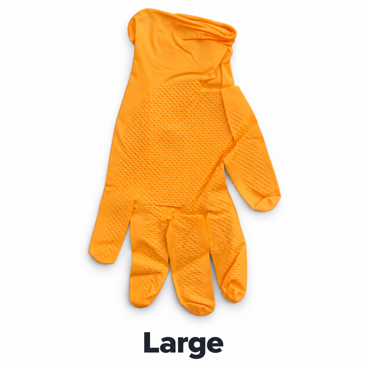 Large orange nitrile glove