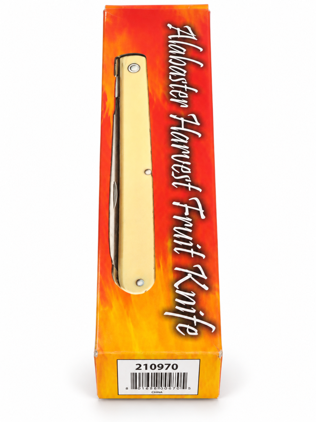 SZCO 210970 Alabaster Harvest Fruit Folding Knife with Nylon Sheath — packaging or alternate view