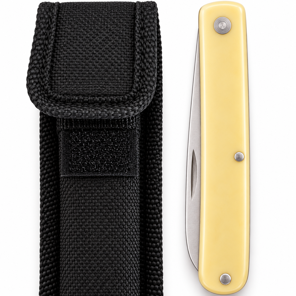 SZCO 210970 Alabaster Harvest Fruit Folding Knife with Nylon Sheath — product detail