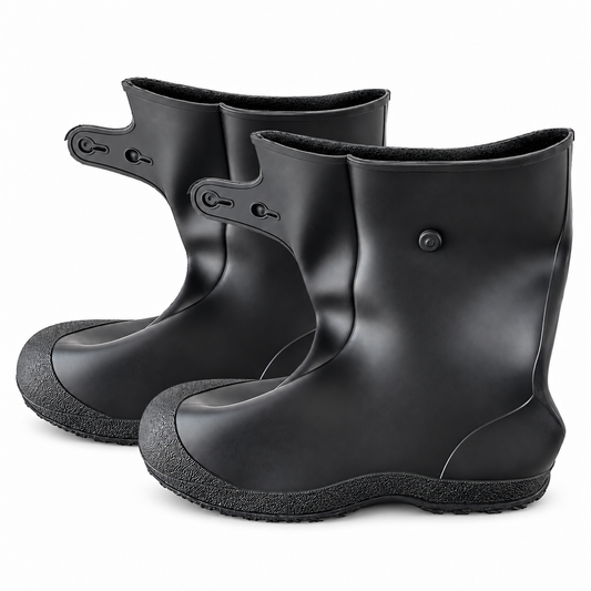 Tingley Workbrutes 35121 black PVC overboots pair on white background