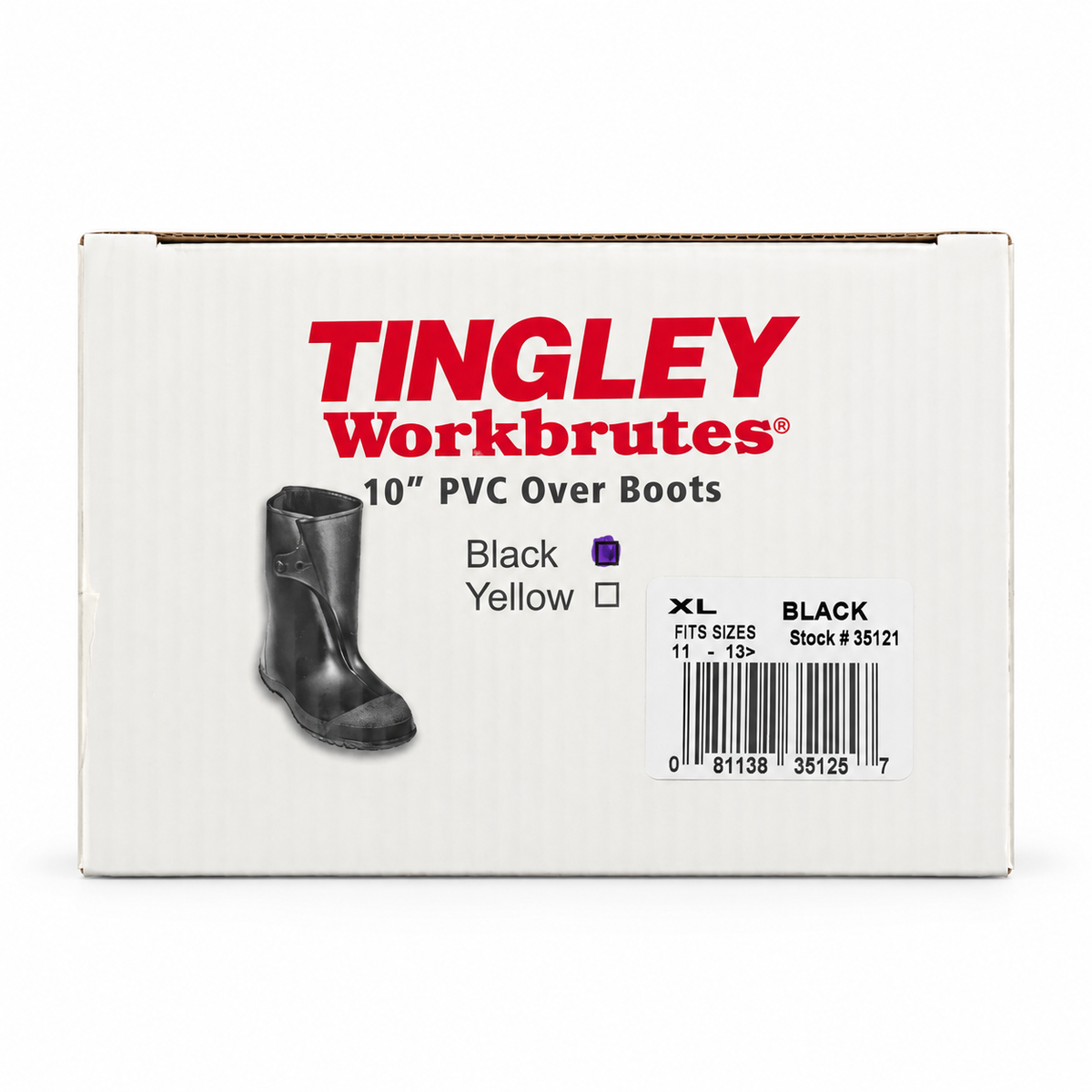 Tingley Workbrutes 35121 10 in PVC Overboots – Black — tingley3 on white background