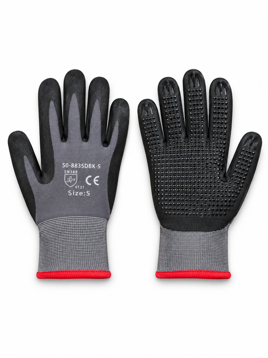 Tuff Gard 50-8835DBK guantes de trabajo talla S, dorso y palma, puño rojo
