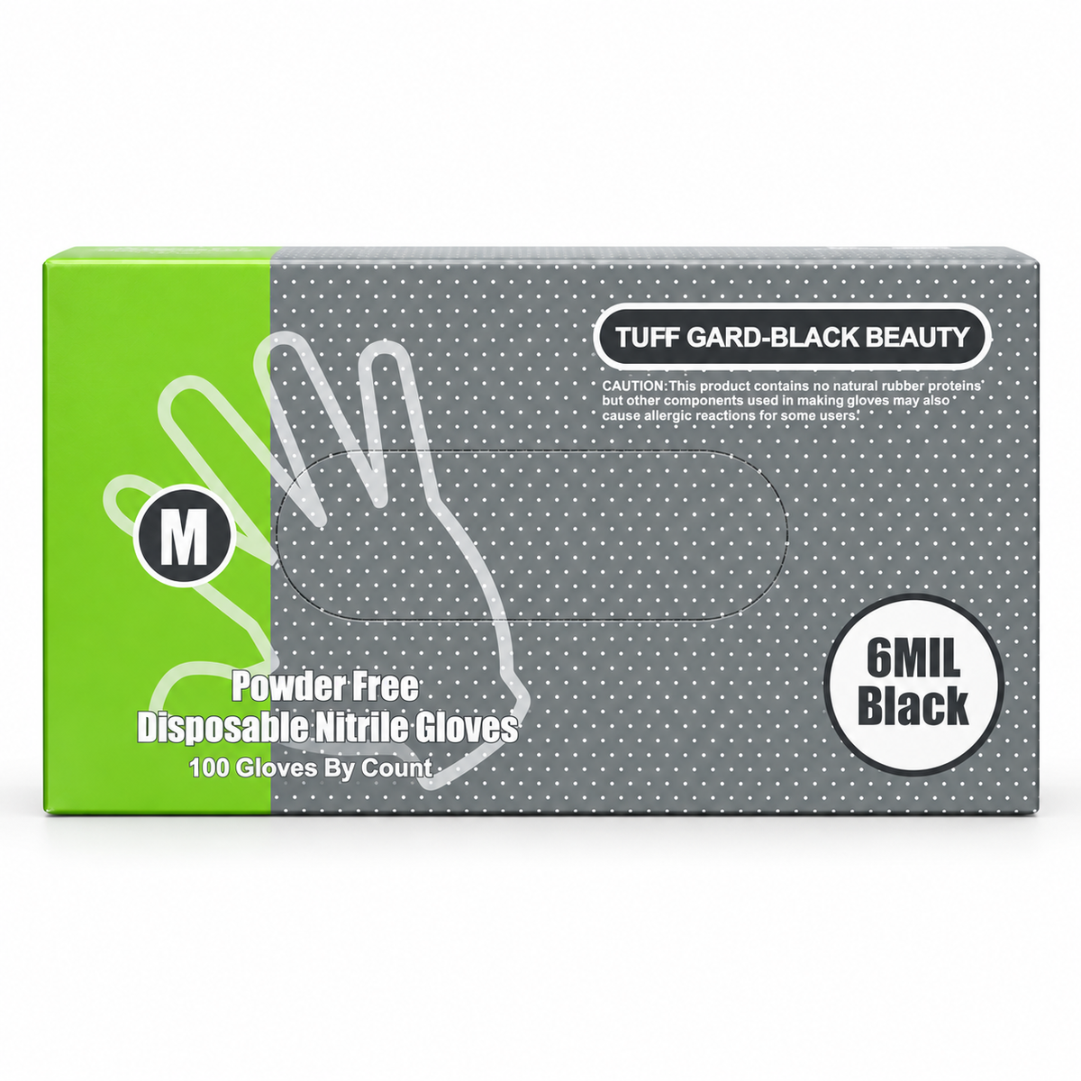 Tuff Gard Black Beauty 6 mil black nitrile gloves, Medium, 100 count