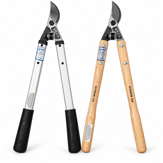 VACA 4714A aluminum handle and 4714H wood handle 19-inch bypass loppers