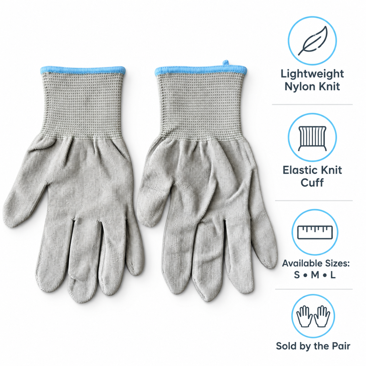 Valley nylon work gloves features and available sizes Small Medium Large