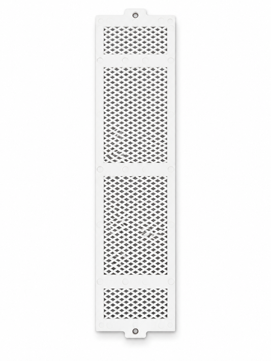 White portable toilet vent screen 23043, front view