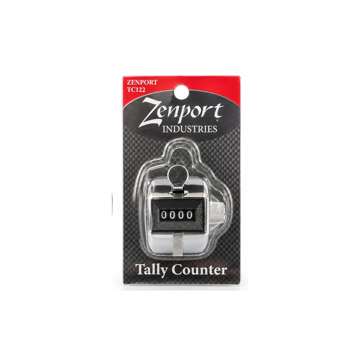 Zenport TC122 tally counter in retail package on white background